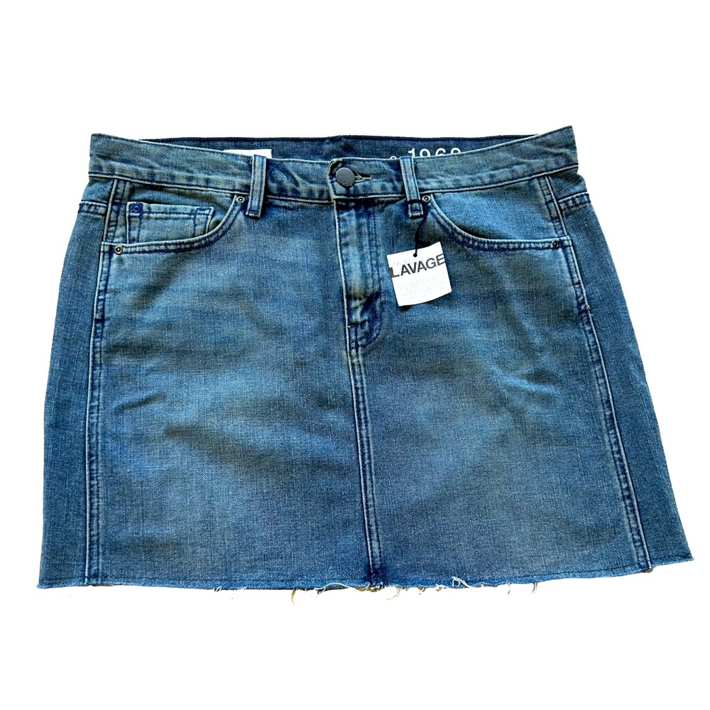 Gap | 1969 - 5 pocket Medium Wash Cut off Denim Skirt NWT Size 10